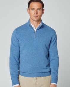 Мужской синий свитер с высоким воротником Hackett, синий