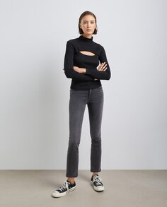Женские джинсы с заклепками по бокам Easy Wear, темно-серый