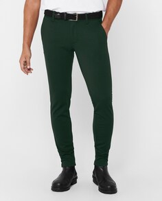 Мужские классические брюки узкого кроя Only &amp; Sons, темно-зеленый