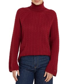 Женский свитер с высоким воротником и длинными рукавами Tommy Hilfiger, бордо