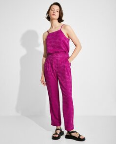 Женские прямые брюки из атласного жаккарда Naëlle, фиолетовый