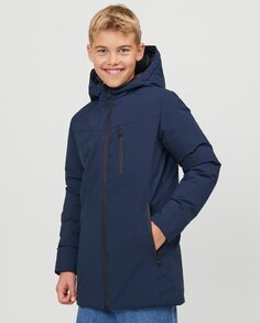 Длинная куртка с капюшоном для мальчика Jack &amp; Jones, темно-синий