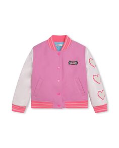 Куртка для девочки с контрастными рукавами и ребристой отделкой Billieblush, розовый