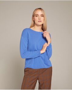 Свободный женский свитер с карманами Elena Mirò, светло-синий