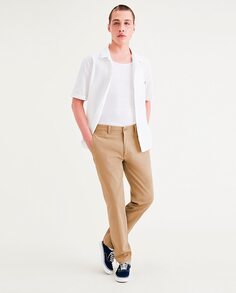 Мужские брюки-чиносы 360 Flex, приталенный крой, повседневный стиль Dockers, бежевый