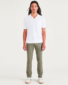 Мужские брюки чинос 360 Flex, зауженный крой, повседневный стиль Dockers, зеленый