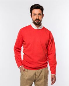 Мужской красный свитер с круглым вырезом Wickett Jones, красный