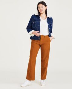 Женские вельветовые брюки-чиносы с завышенной талией и широкими штанинами Dockers, горчичный