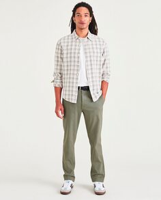 Мужские брюки-чиносы 360 Flex, приталенный крой, повседневный стиль Dockers, зеленый