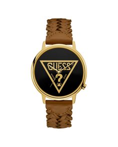 Часы-унисекс Originals V1001M3 из кожи с коричневым ремешком Guess, коричневый