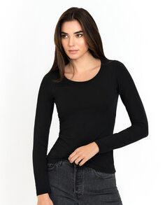 Женская футболка из органического хлопка с короткими рукавами и круглым вырезом Bread &amp; Boxers, черный