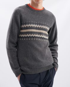 Мужской серый свитер с круглым вырезом Loreak Mendian, серый