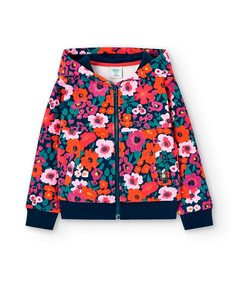 Куртка для девочки с цветочным принтом и капюшоном Boboli, мультиколор