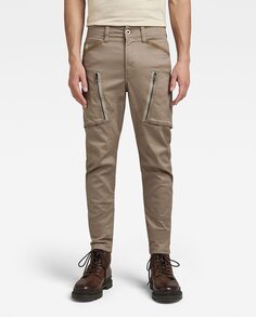 Мужские брюки Zip Pocket 3D, фасон карго, зауженный крой G-Star Raw, светло-коричневый