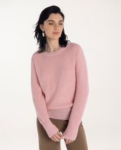 Женский свитер жемчужной вязки с длинными рукавами Naulover, светло-розовый