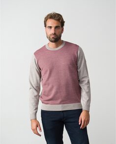 Мужской бежевый свитер с круглым вырезом Etiem, мультиколор
