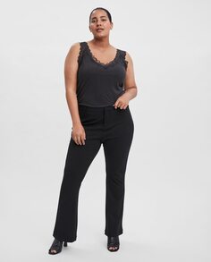 Женские длинные расклешенные брюки Vero Moda Curve, черный