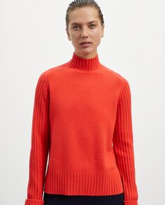 Женский вязаный свитер с высоким воротником Ecoalf, красный