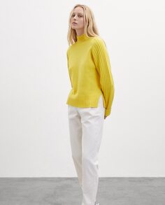 Женский вязаный свитер с высоким воротником Ecoalf, желтый