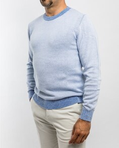 Мужской синий свитер с круглым вырезом Wickett Jones, синий