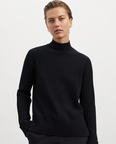 Женский вязаный свитер с высоким воротником Ecoalf, черный