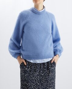 Однотонный женский свитер с длинными рукавами-фонариками Loreak Mendian, синий