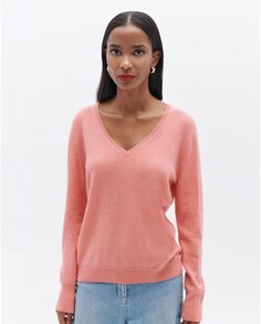 Женский однотонный кашемировый свитер Caroll, розовый