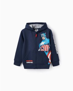 Куртка для мальчика темно-синего цвета с принтом «Капитан Америка» Zippy, темно-синий