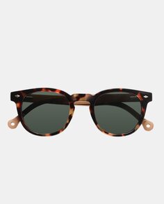 Квадратные солнцезащитные очки из переработанных материалов и бамбуковые дужки Parafina, коричневый