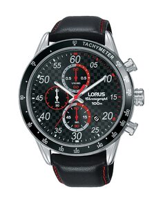 Мужские часы Sport man RM339EX9 из кожи с черным ремешком Lorus, черный