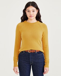 Женский шерстяной свитер с круглым вырезом Dockers, горчичный