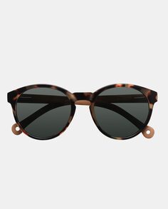Круглые солнцезащитные очки из переработанных материалов и бамбуковые дужки Parafina, коричневый