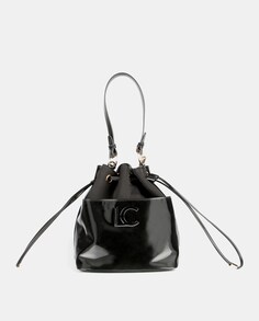 Черная сумка-мешок в сочетании с двойной ручкой Lola Casademunt, черный