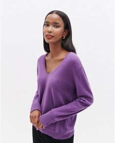 Женский однотонный кашемировый свитер Caroll, фиолетовый
