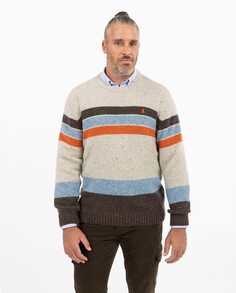 Мужской полосатый свитер elPulpo, бежевый