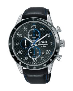 Мужские часы Sport man RM341EX9 из кожи с черным ремешком Lorus, черный