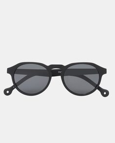 Круглые солнцезащитные очки из черной переработанной резины Parafina, черный