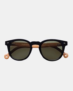 Квадратные солнцезащитные очки из переработанных материалов и бамбуковые дужки Parafina, черный