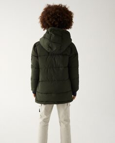 Пальто для мальчика с капюшоном и закрывающимися карманами Ecoalf, темно-зеленый