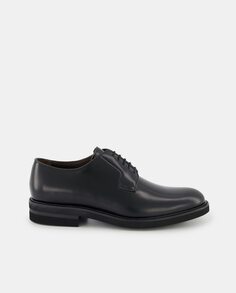 Мужские кожаные туфли на шнуровке с гладким верхом Emidio Tucci, черный