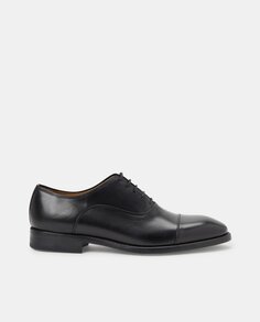 Мужские кожаные туфли на шнуровке с прямым носком и резиновой подошвой L´Stony, черный