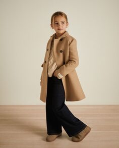 Тканевое пальто для девочки Coconut El Corte Inglés, коричневый