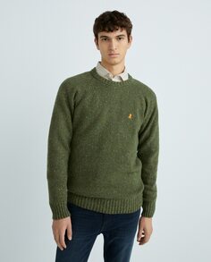 Мужской пятнистый свитер elPulpo, темно-зеленый