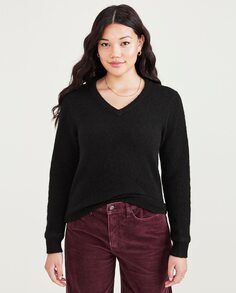 Женский свитер с V-образным вырезом из шерсти и альпаки Dockers, черный