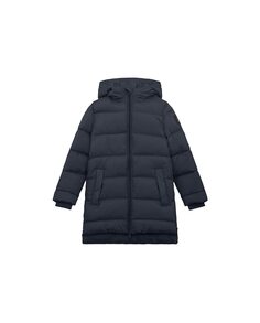 Пальто для девочки с капюшоном и застежкой-молнией Ecoalf, синий