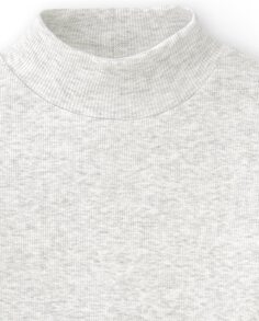 Белая футболка с высоким воротником для девочки Charanga, серый