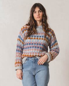 Женский вязаный свитер в стиле фэнтези с круглым вырезом Indi &amp; Cold, светло-серый