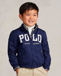 Двустороннее пальто для мальчика из 100% хлопка Polo Ralph Lauren, темно-синий