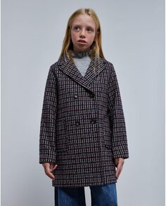 Пальто для девочки с воротником с лацканами и накладными карманами Scalpers, фиолетовый