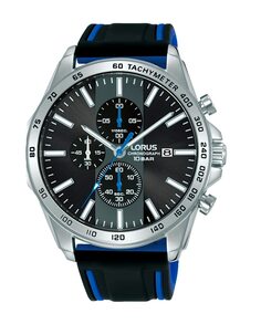Мужские силиконовые часы Sport man RM347GX9 с черным ремешком Lorus, черный